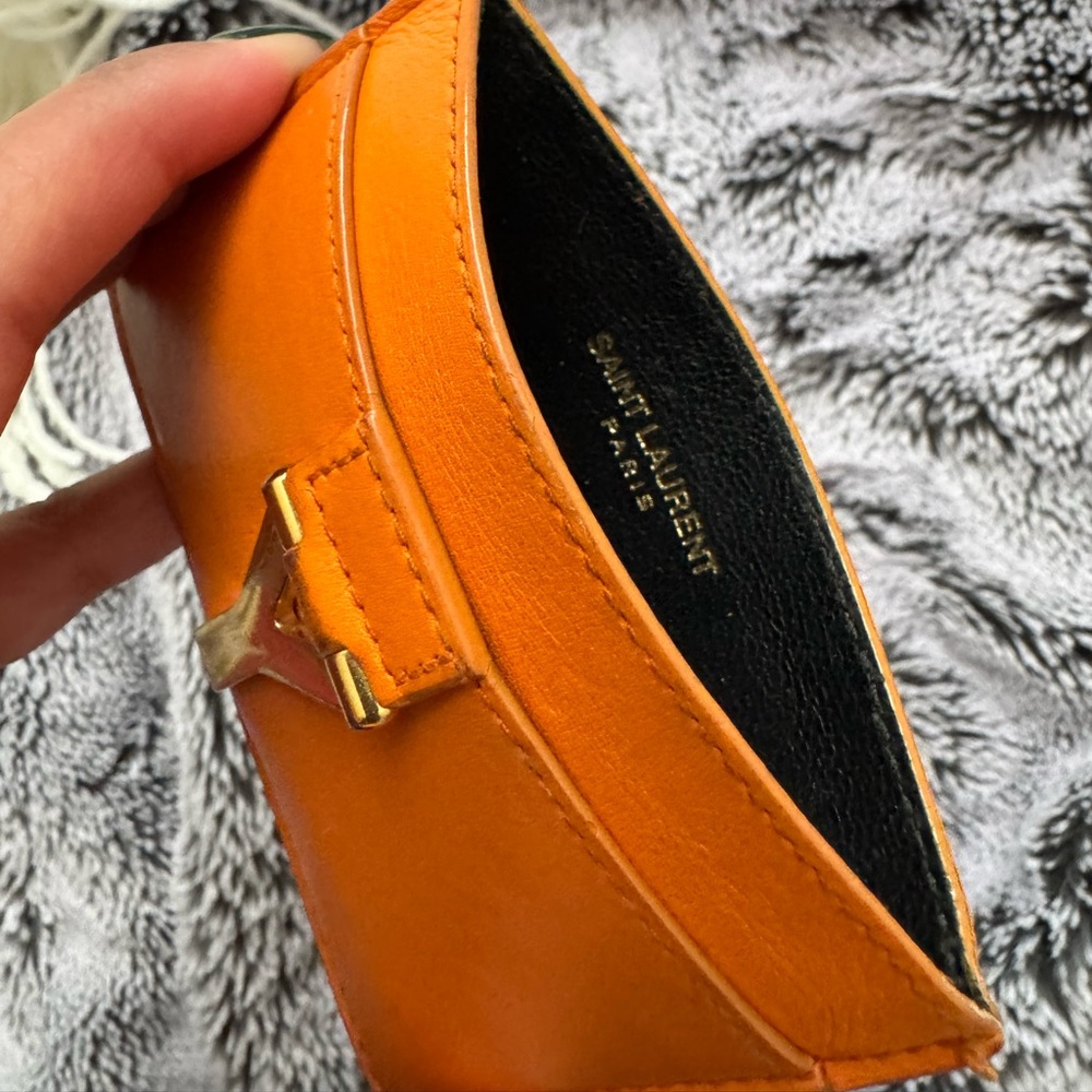YSL Saint Laurent Orange card holder vintage - Picture 2 of 5